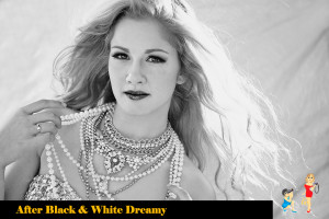 photoshop action after black white dreamy