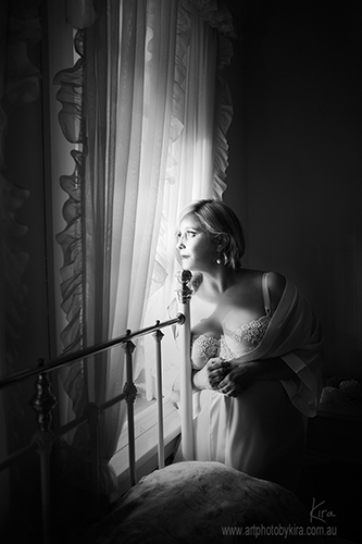 black white boudoir photography