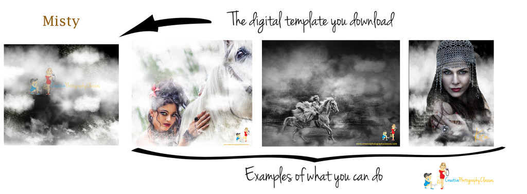 digital photoshop template misty